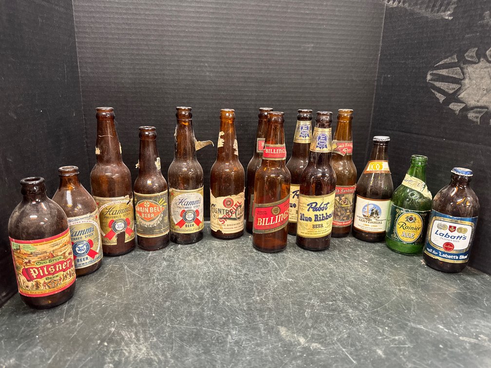 Empty Vintage Beer Bottles