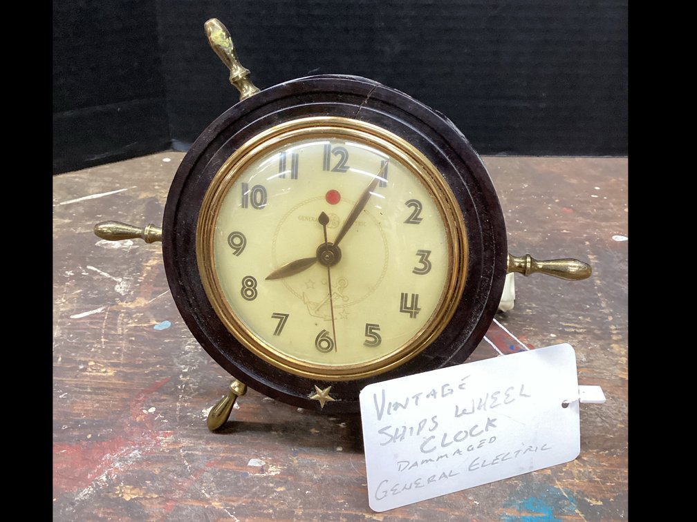 Vintage Ships Wheel Clock by General Electric