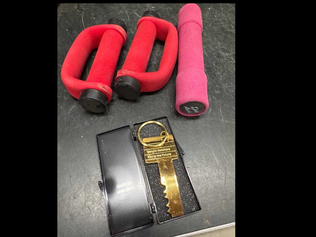 Hand Weights and Weight Watchers Key Chain