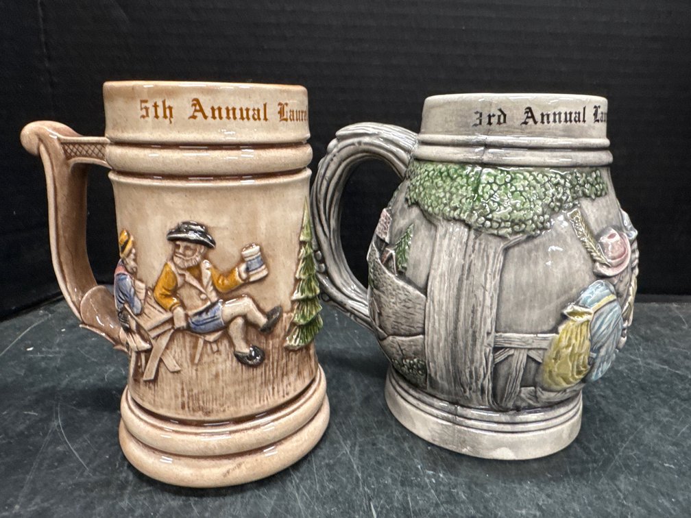 1975,77- Ceramic Laurel  Beer Steins