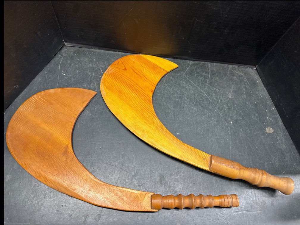 Wooden Hand Carved Practice Sickles