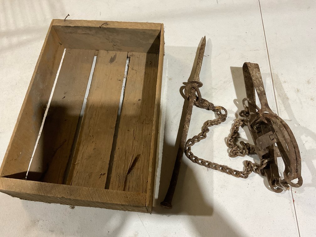 Vintage Trap & Wood Crate
