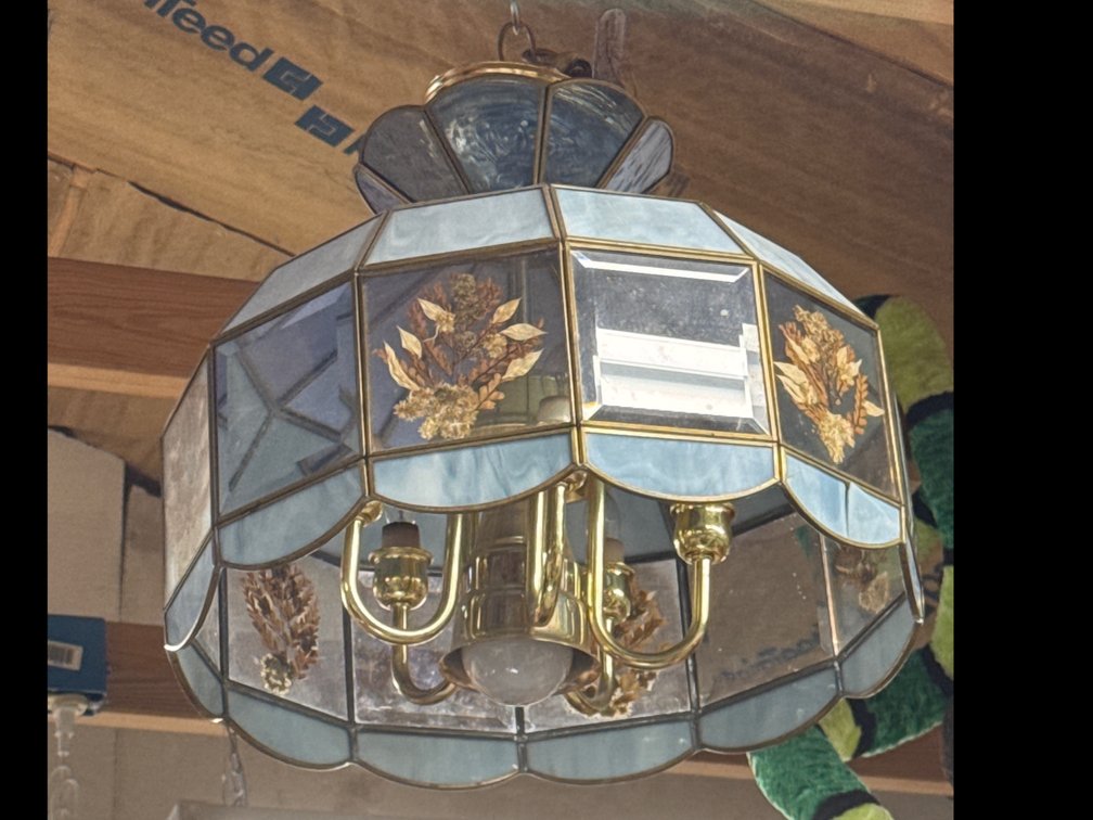 Tiffany Style Multi Panel Glass Ceiling Light