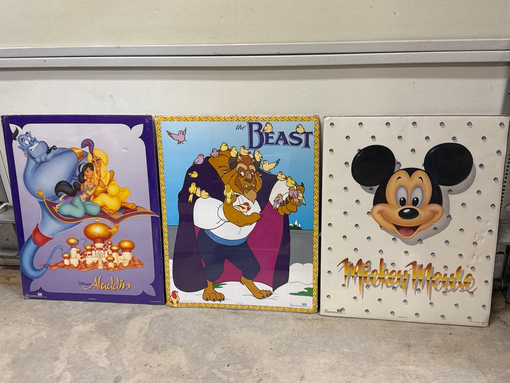 Aladdin, The Beast, and Mickey Mouse Poster Boards
