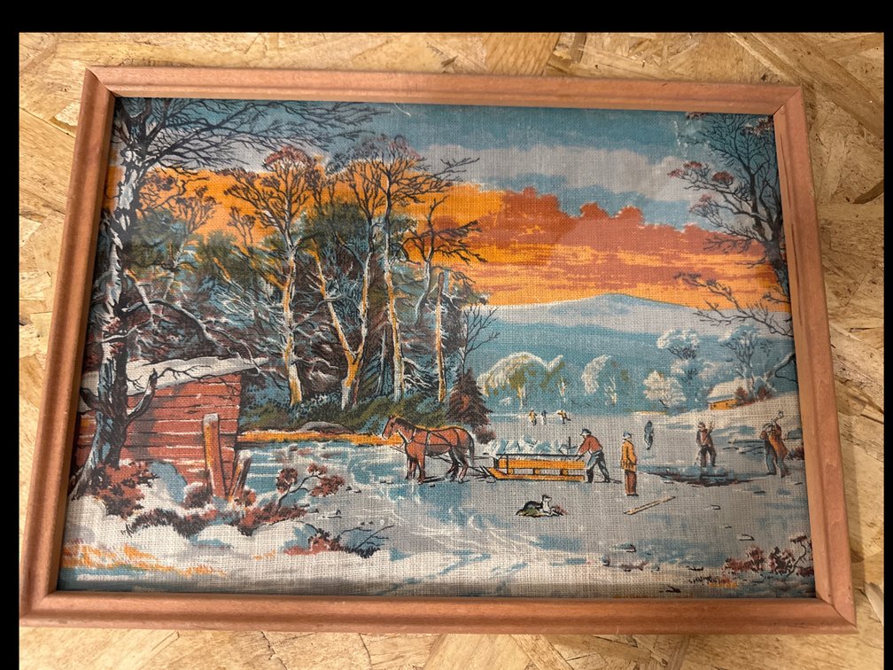 Tapestry Winter Country Scene Picture