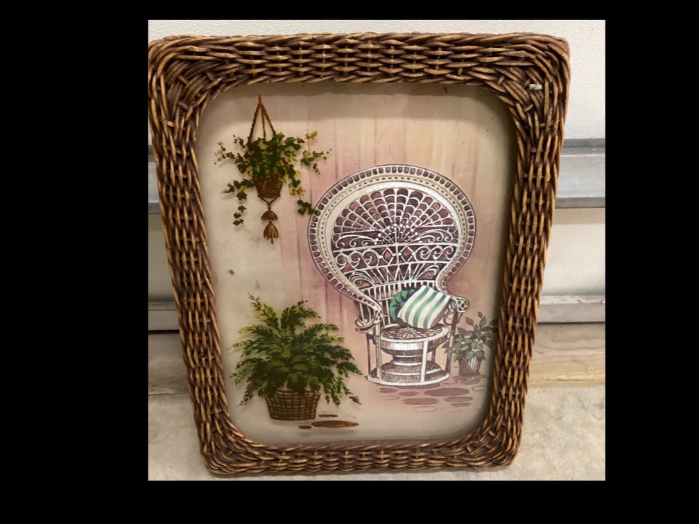 Wicker Frame Picture of Patio Scene
