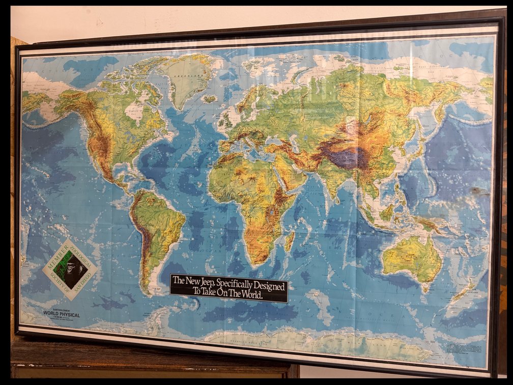 Bartholomen World Physical Map Print