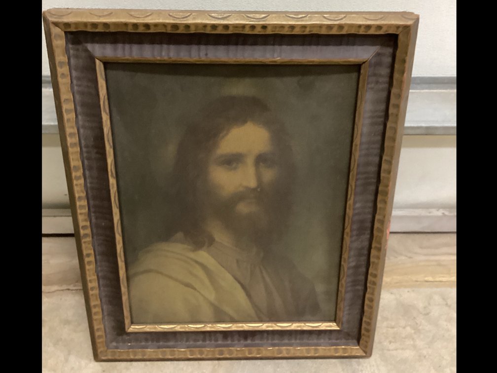 .Framed Reproduction Print of “Head of Christ” by Heinrich Hofmann