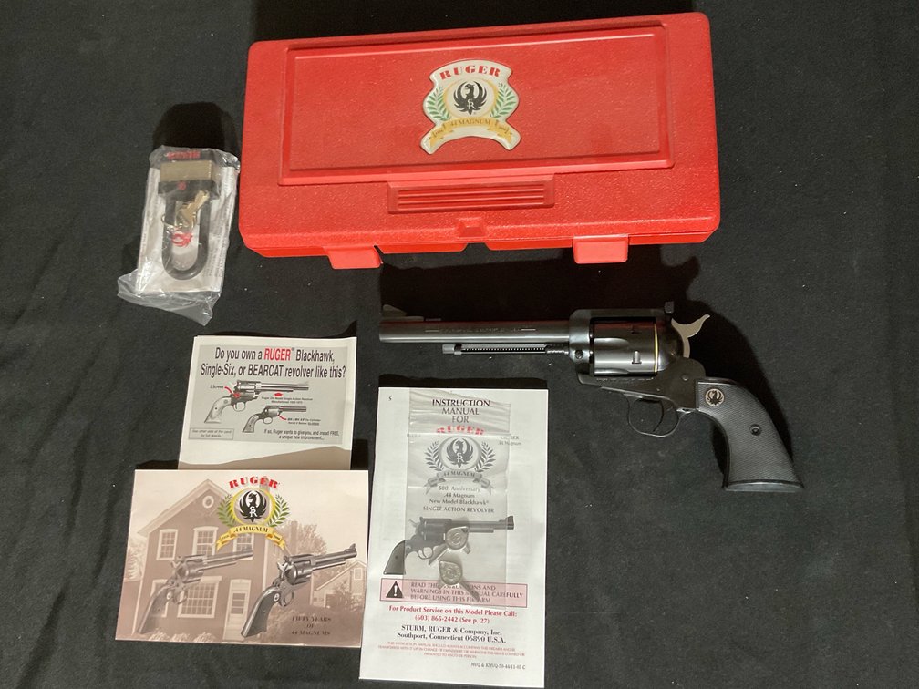 Ruger 50th Anniversary New Model Blackhawk .44 Magnum Flattop Single Action Revolver