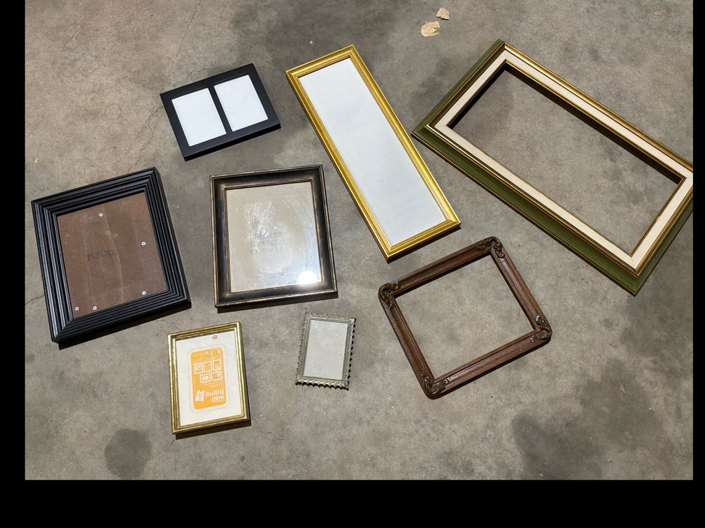 Assorted Shapes & Sizes of Picture Frames