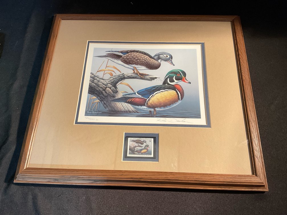 1995 Framed Ducks Unlimited Print & $2 Stamp