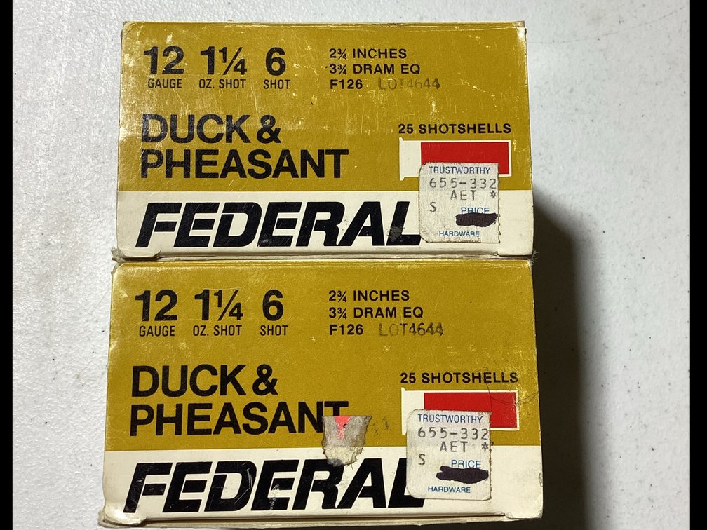 (2) Federal 12 Gauge #6 Shot Duck & Pheasant Ammunition