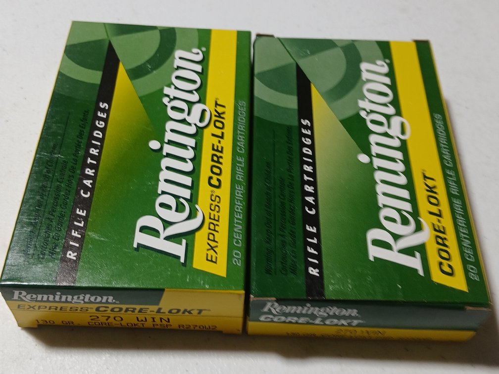 (2) .270 Winchester 130 Grain Remington Core-Lokt PSP Ammunition