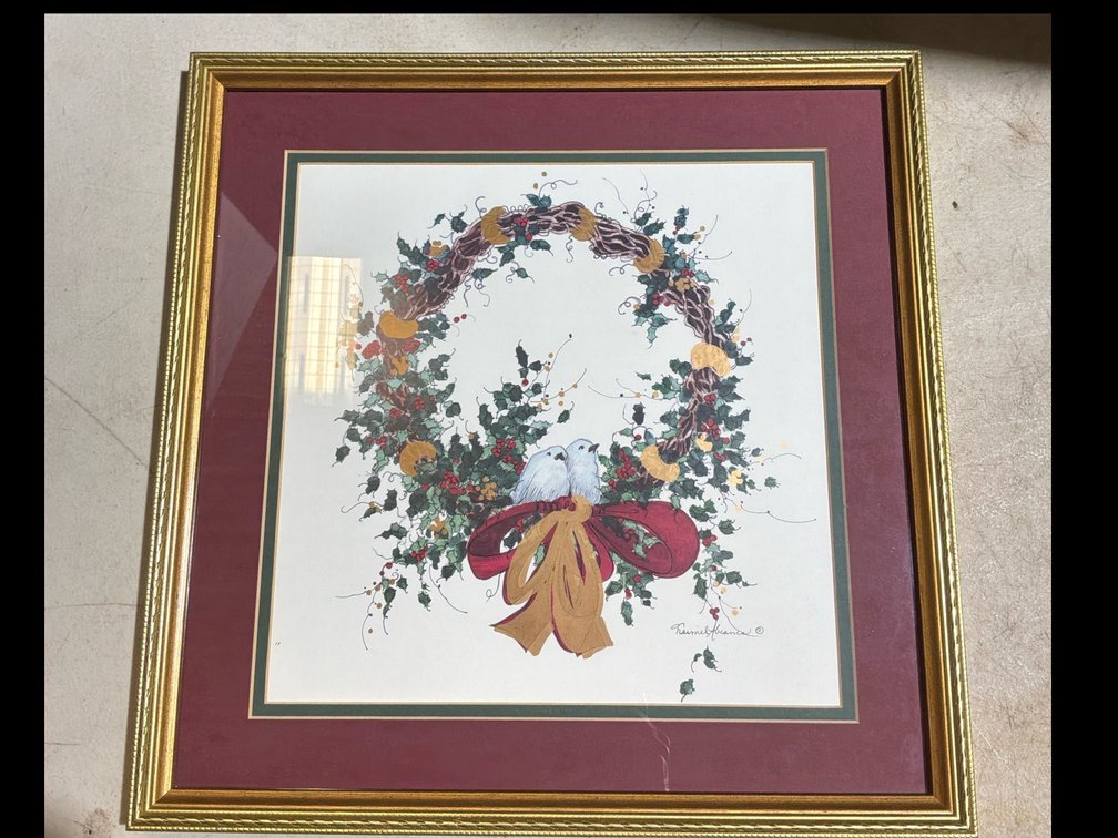 Framed Watercolor Holiday Print by Peggy Reimel Abrams