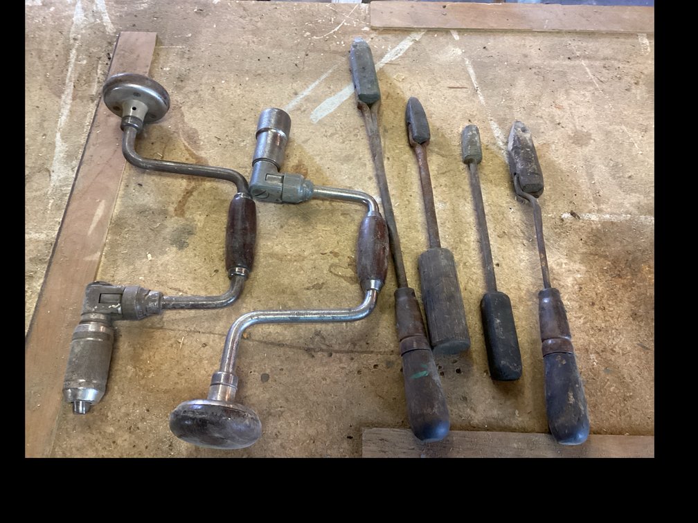 Manual Hand Brace Drill & Wooden Handle Soldering Iron