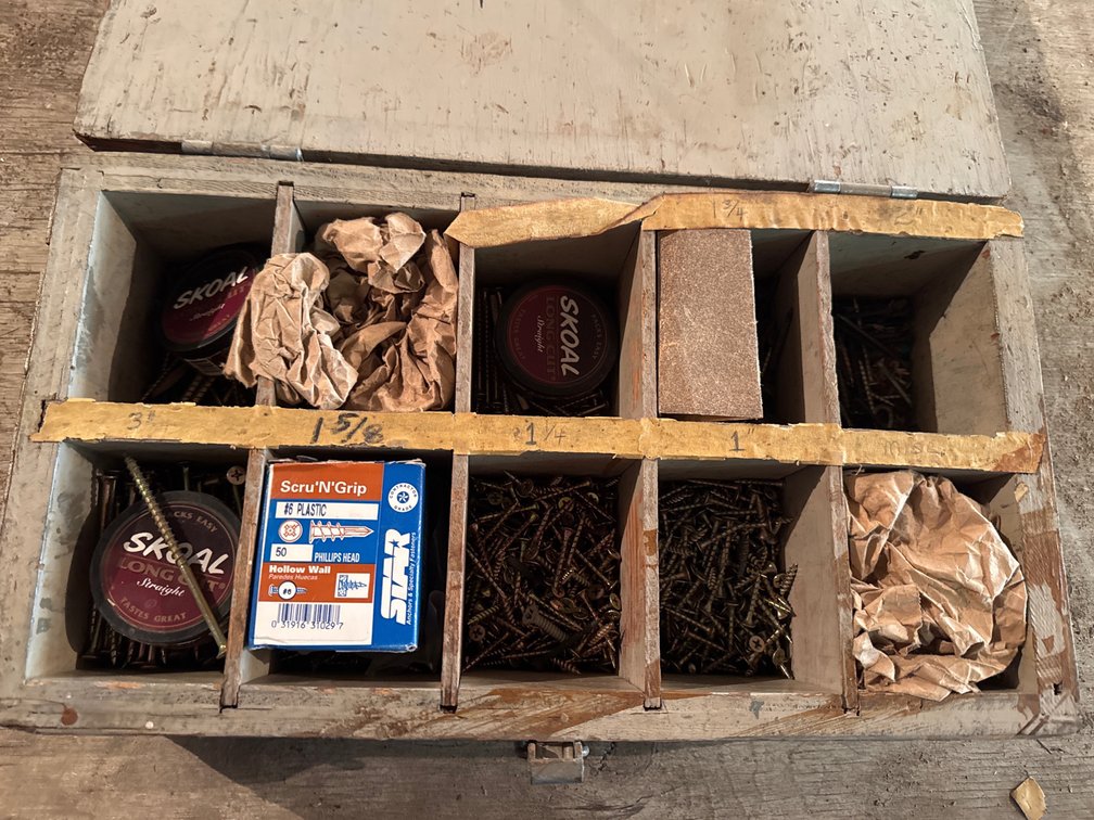 Wooden Compartment Screw Bin