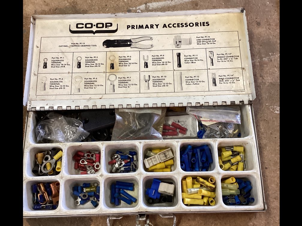 Metal Box with Assorted Crimp-On Electrical Terminals