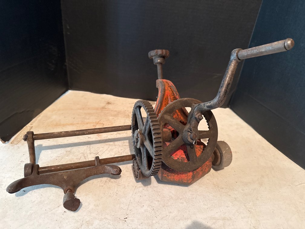 Antique Hand Cranked Sickle Blade Bar Sharpener