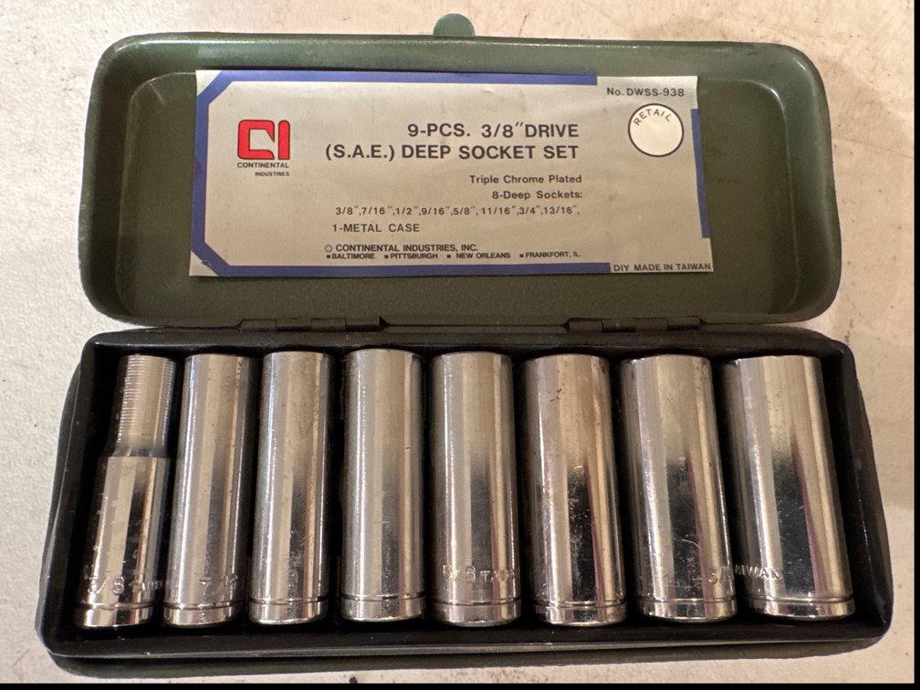 Continental 9-Pcs. 3/8”Drive (S.A.E.) Deep Socket Set