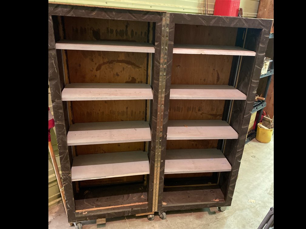 Homemade Hinged Book Case on Casters