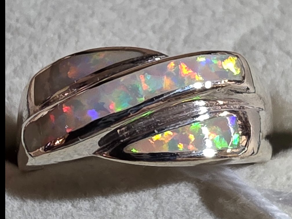 Ladies Sterling and Opal Ring