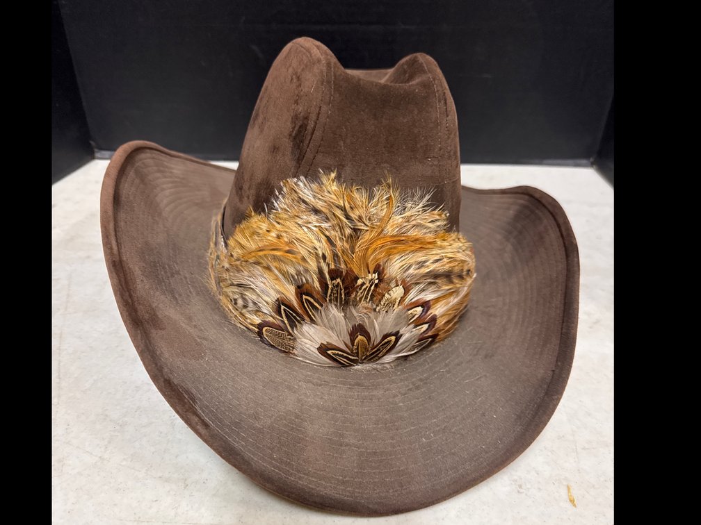 YR Brown Velvet Western Hat