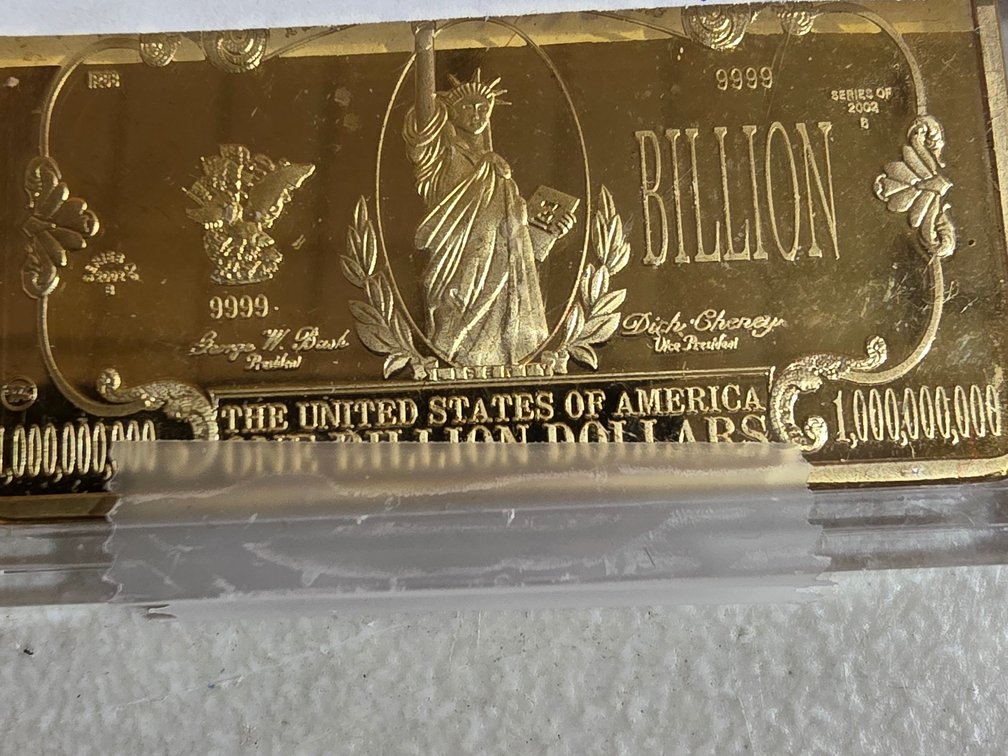 Gold Plated Billion Dollar Commemorative Coin