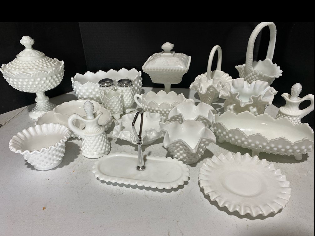 Hobnail Milk Glass