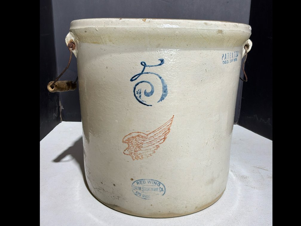 Red Red Wing 5 Gallon Crock