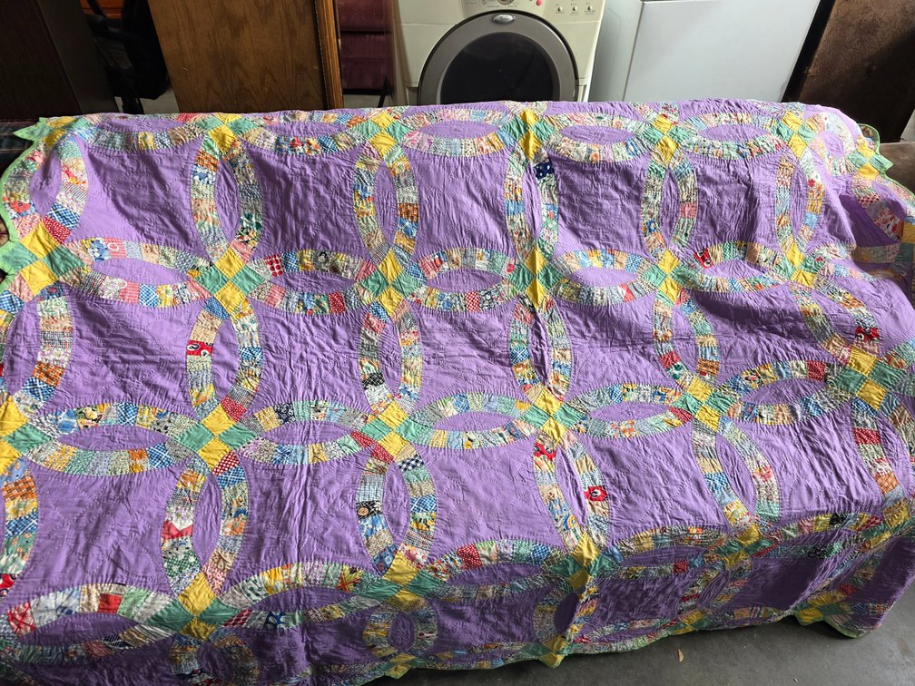 Twin Wedding Ring Homemade Quilt