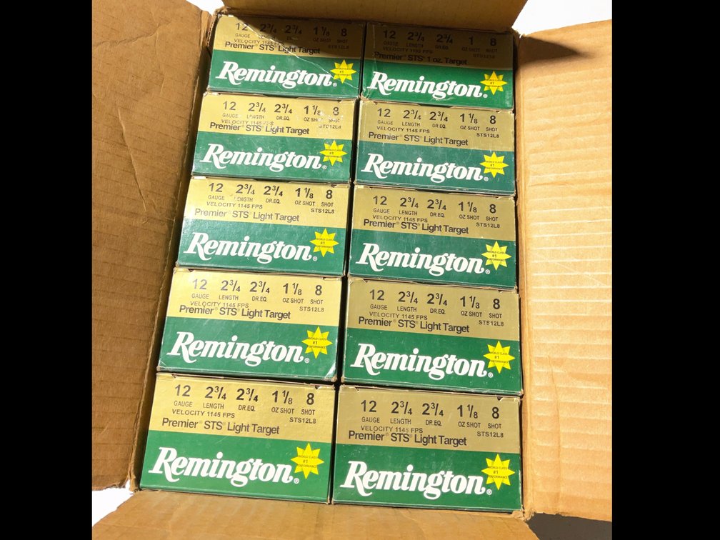 Remington Premier STS Light Target 12ga 2-3/4” 8 Shot Shotshells (250)