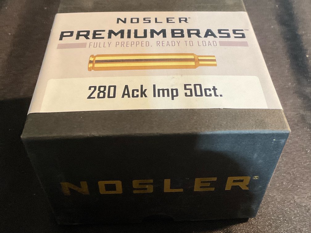 Unprimed Nosler 280 Ackley Improved Brass Casings (50)