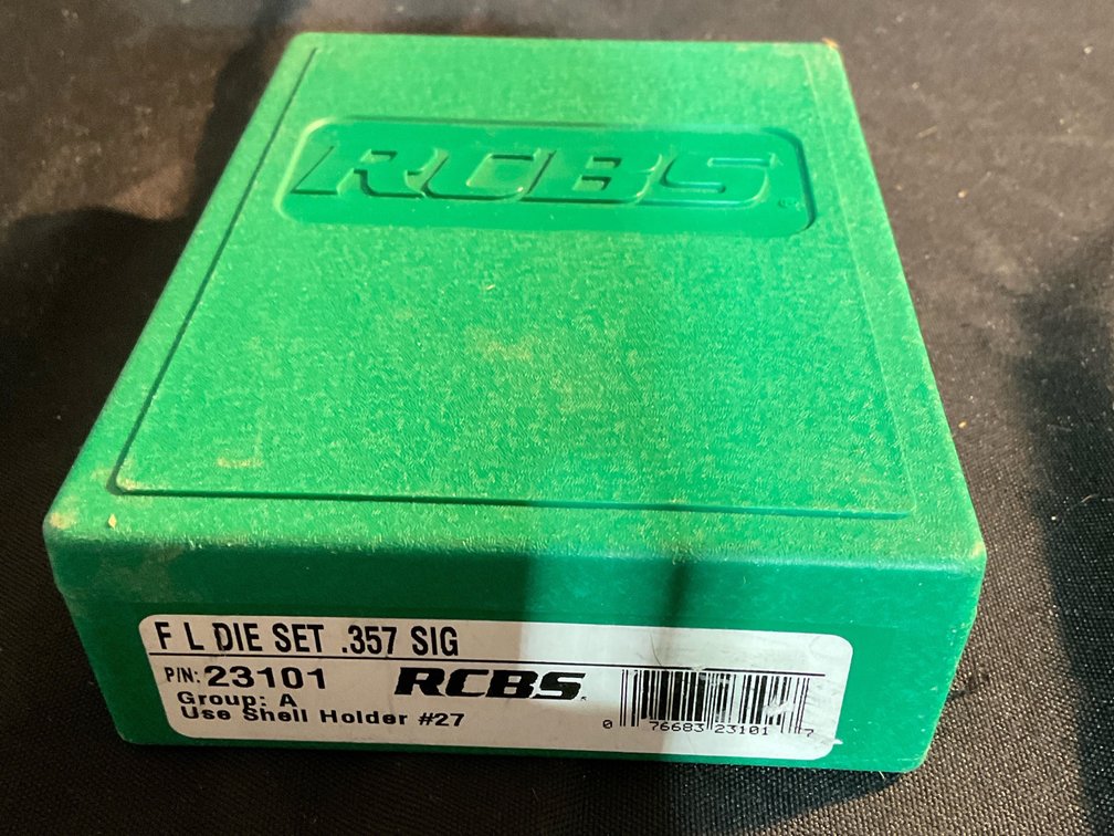 RCBS 357 SIG FL DIE set W/ 9mm TMJ 38/9mm Seater Plug Pak