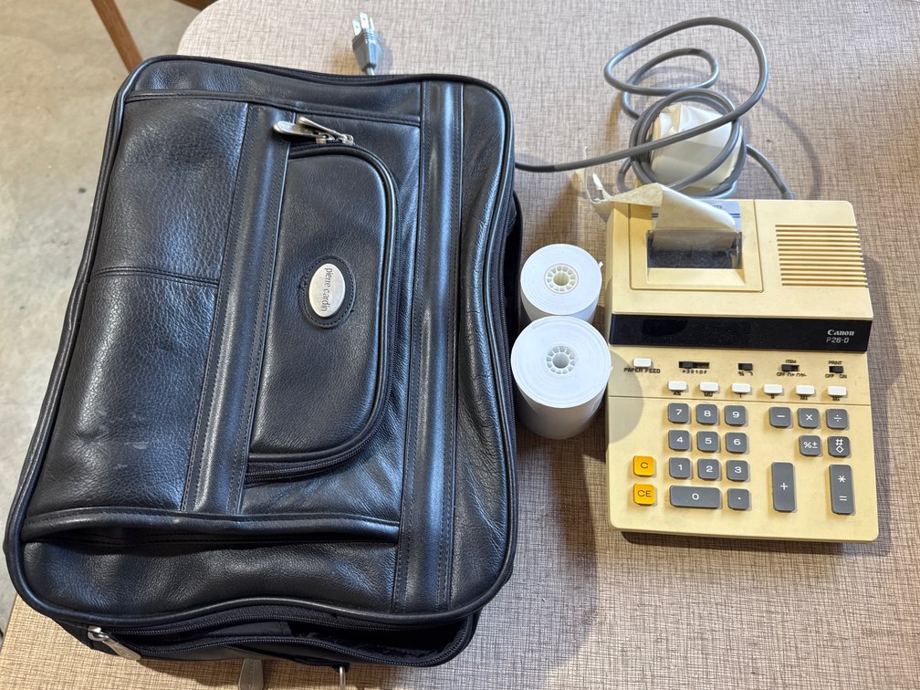 Canon P26-D Electric Adding Machine and Storage Bag