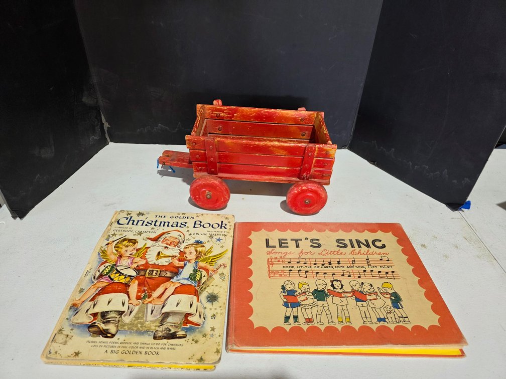 Children's Books and Toy Wagon