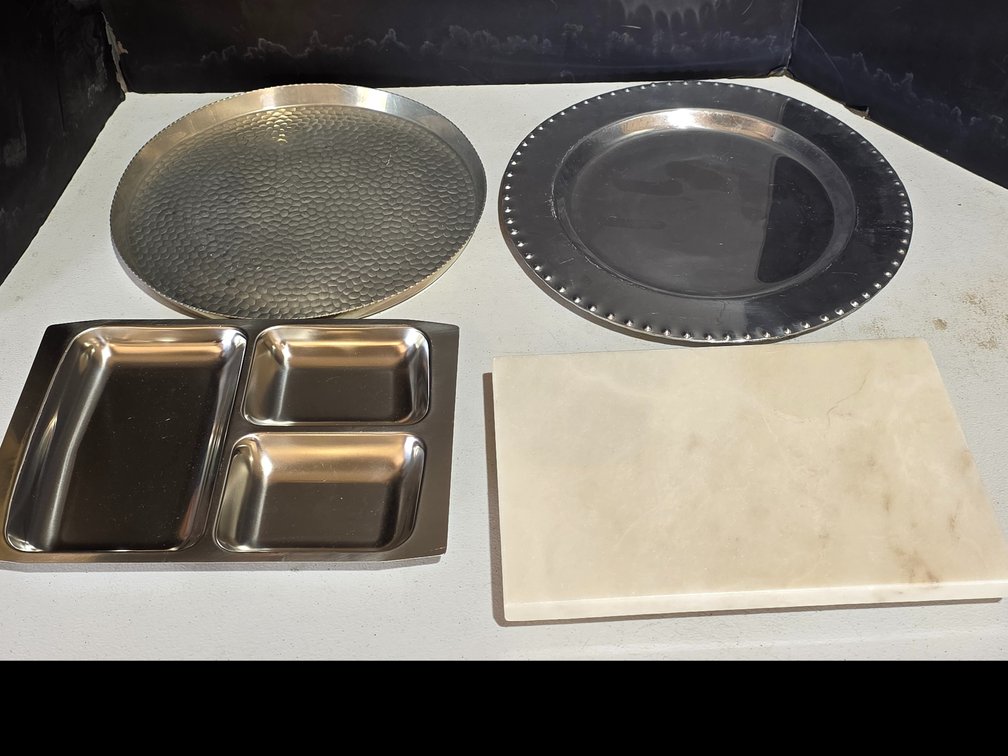 Trays and Marble Cutting Board