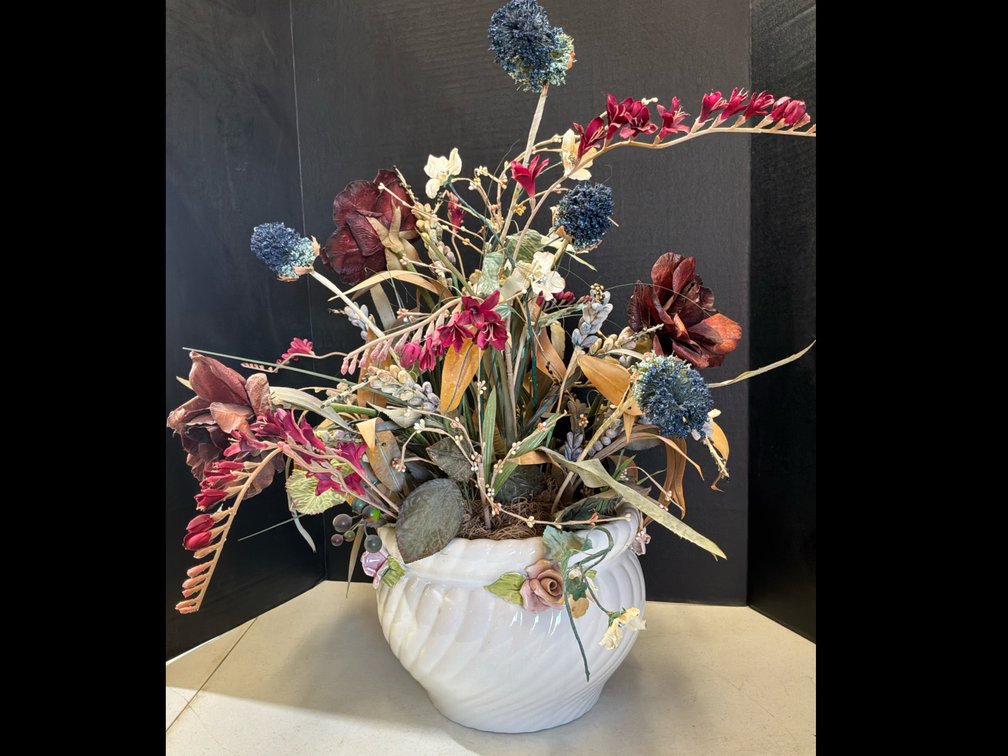 Floral Arrangement In Pot & Ferns