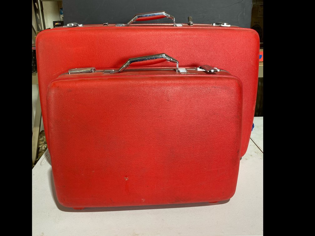Hard Sided Red Suitcase