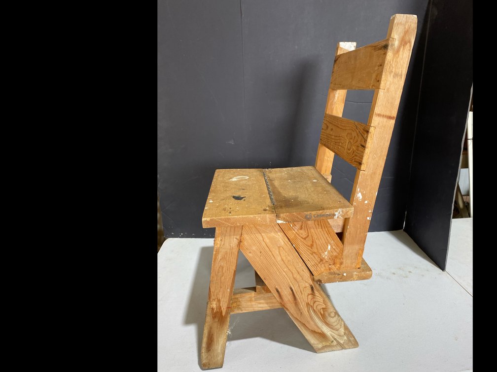 wooden metamorphic library chair