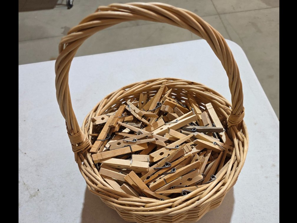 Basket of Cloths Pins