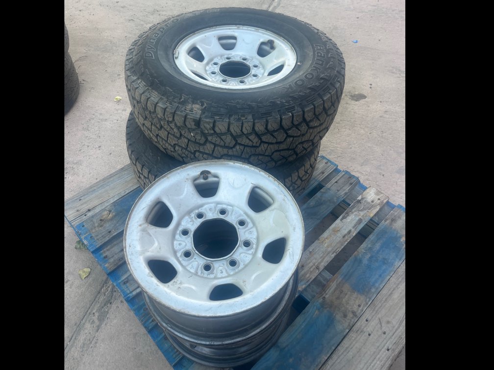 16” Chevy 8 hole wheels & Hankook lt26575R16 tires