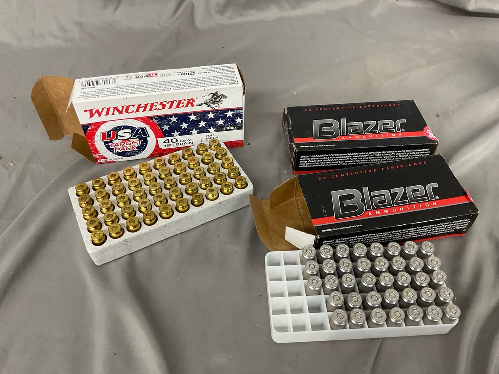 Winchester & Blazer 40 S&W 180gr FMJ Ammo
