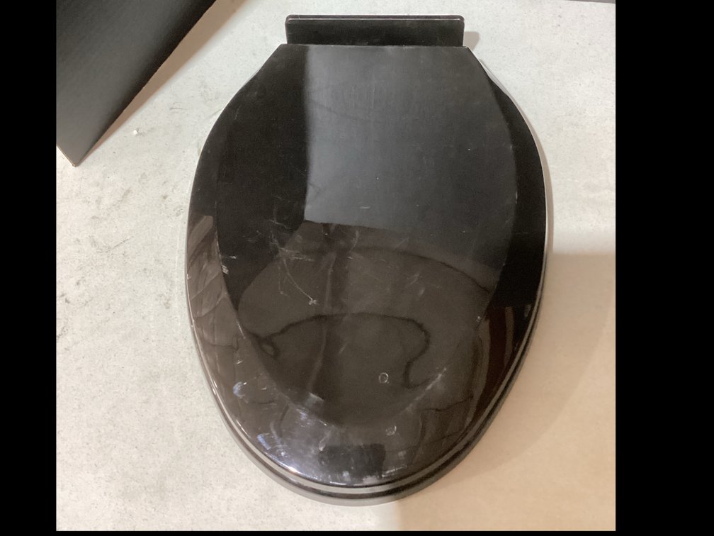 Black Plastic Elongated Toilet Seat
