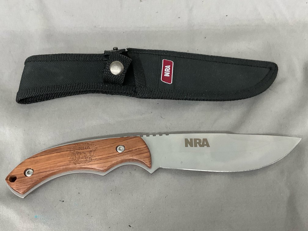 NRA Golden Eagles Fixed Blade Knife W/ Nylon Sheath