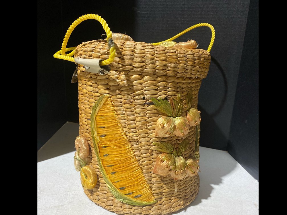 Woven Straw Bucket Purse