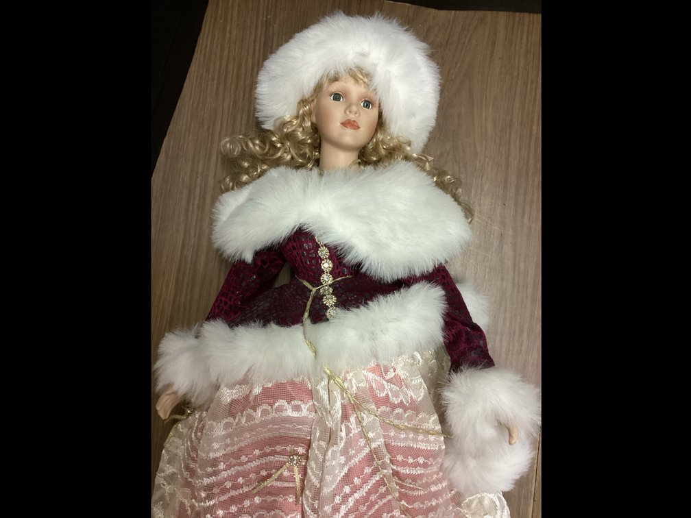 Porcelain Holiday  Doll
