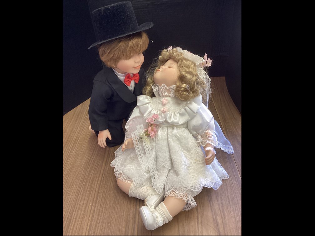 Porcelain Bride & Groom Dolls