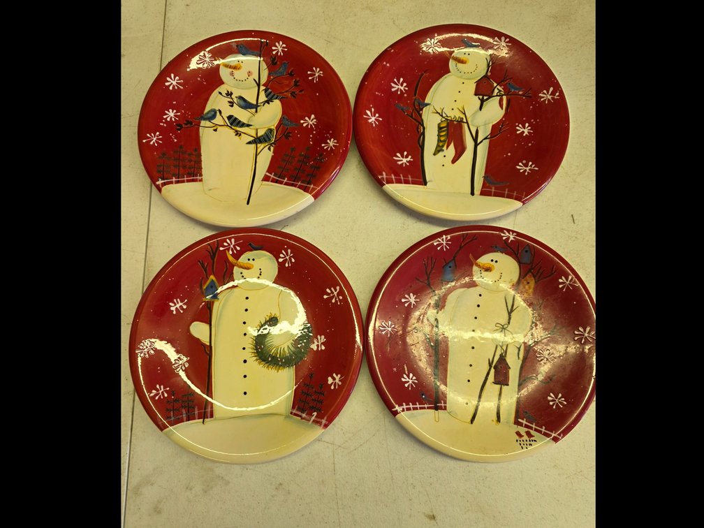 Snowman Dessert Plates