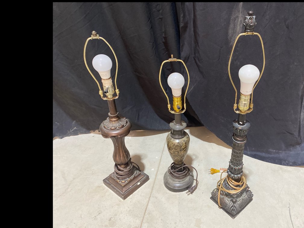 Table Lamp NO SHADE Lot of 3