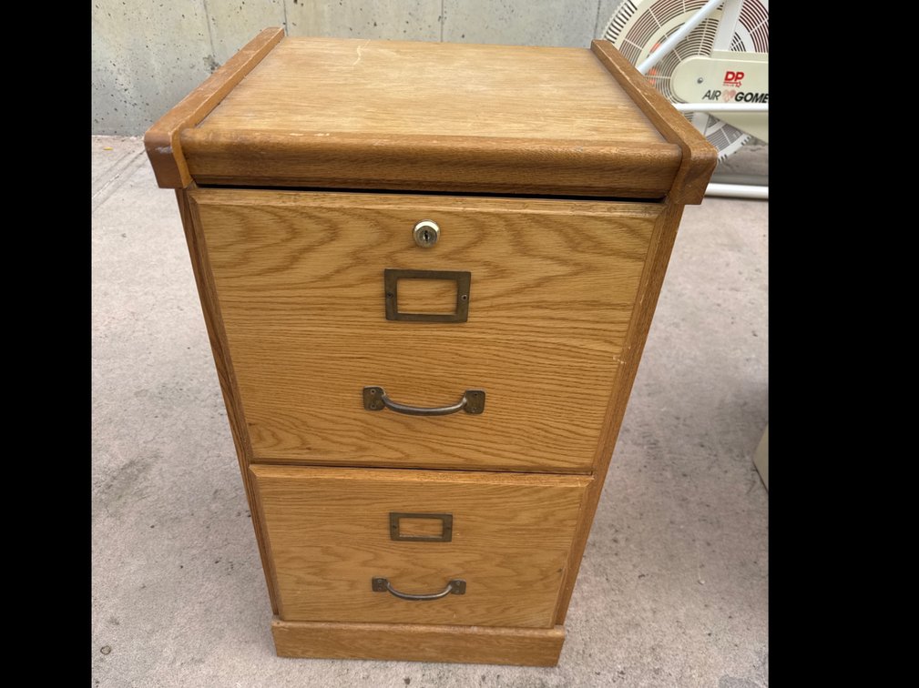 2 Drawer Wood File Cabinet